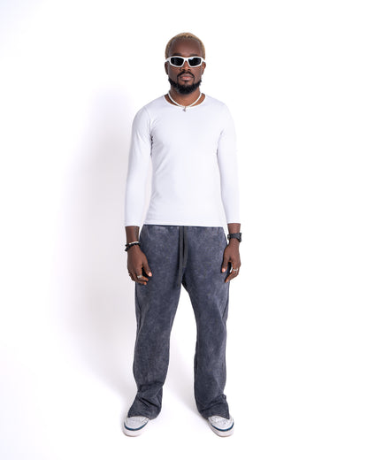 Unisex Pants Washed Grey