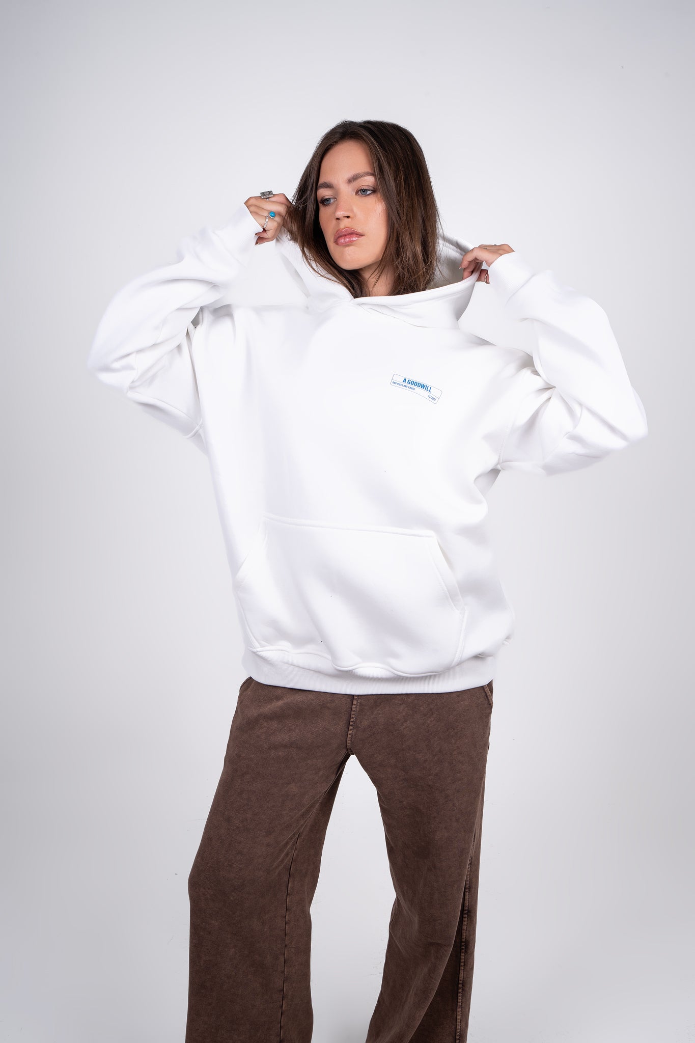 Unisex Ripped Hoodie - White