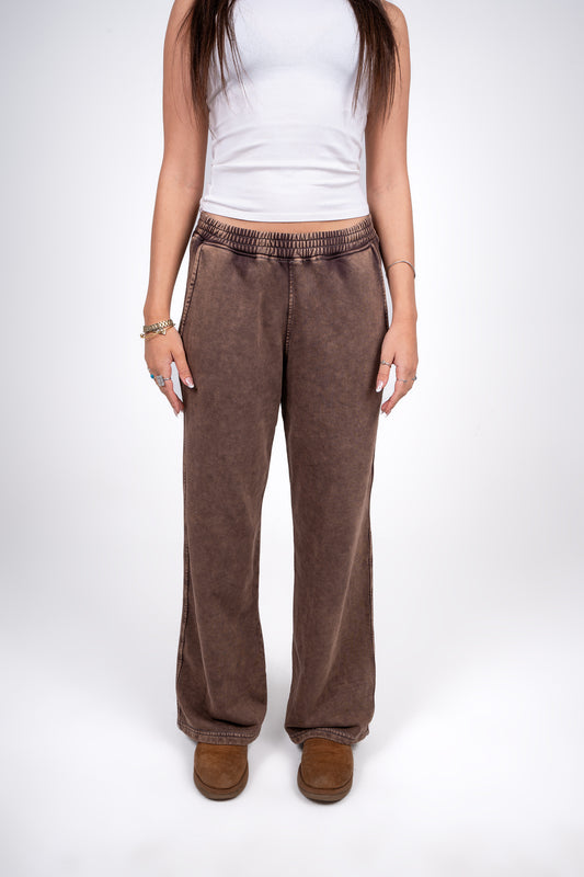 Relaxed Fit Pants Washed Brown