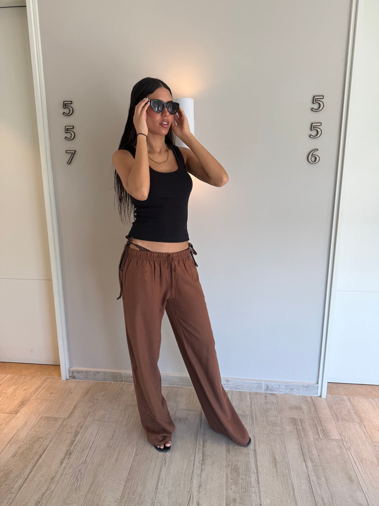 Brown Linen Pants