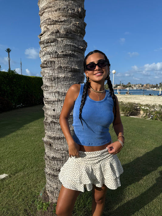 Washed blue tank top