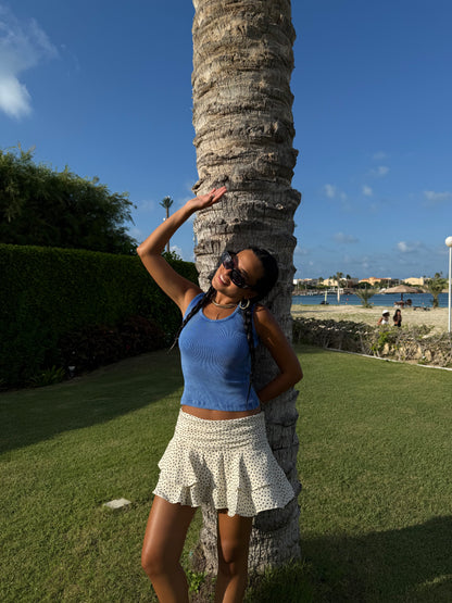 Washed blue tank top