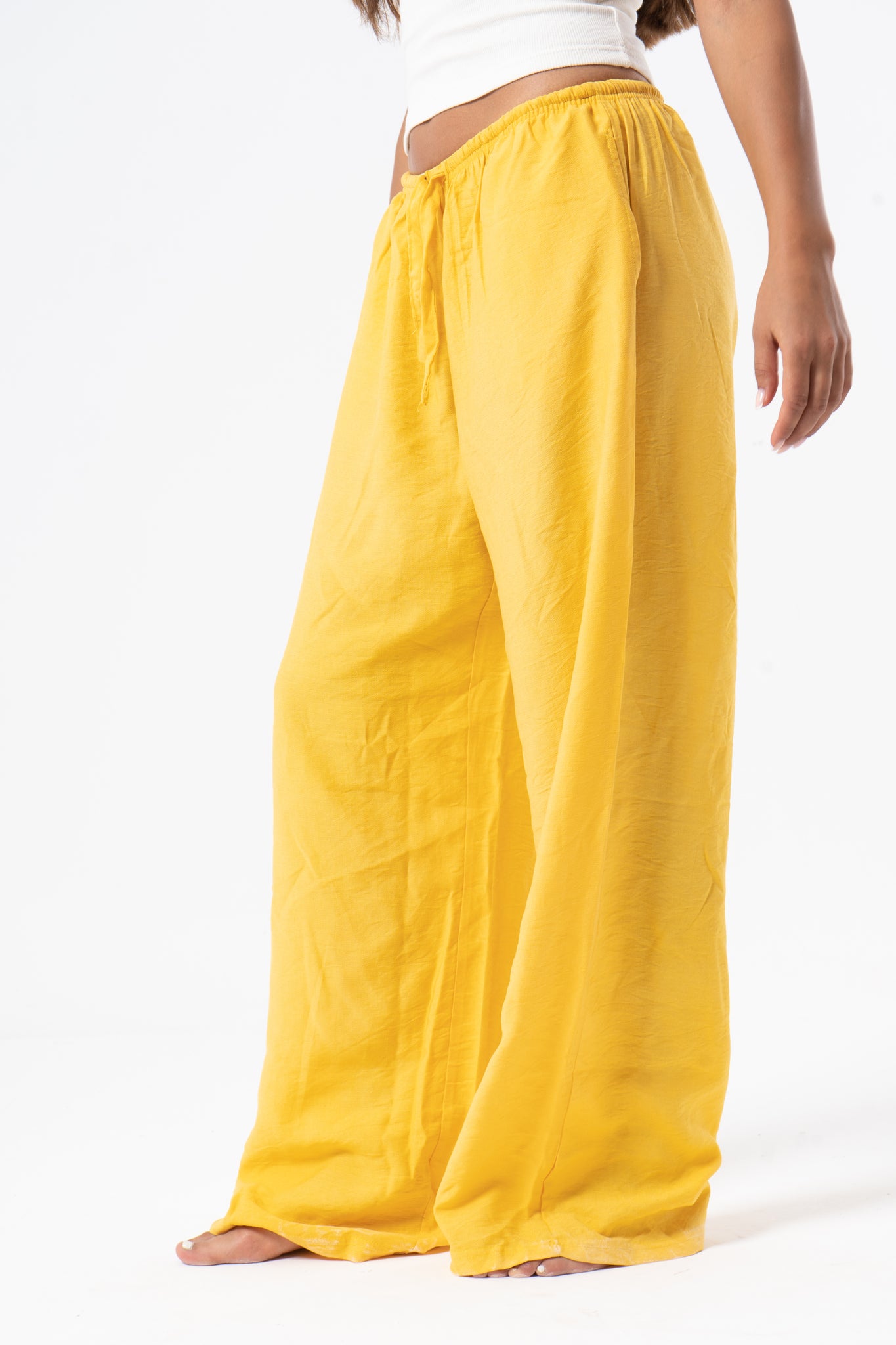 Linen Pants Yellow