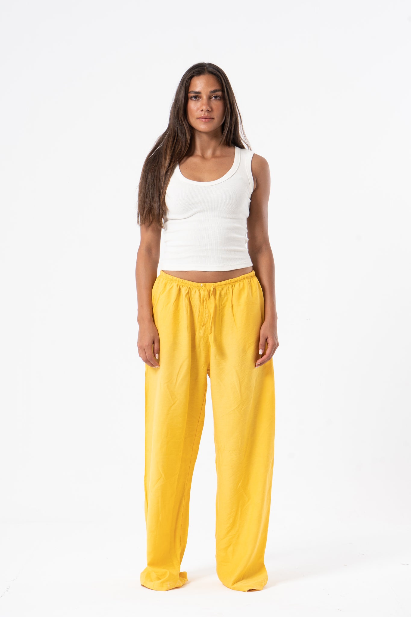 Linen Pants Yellow