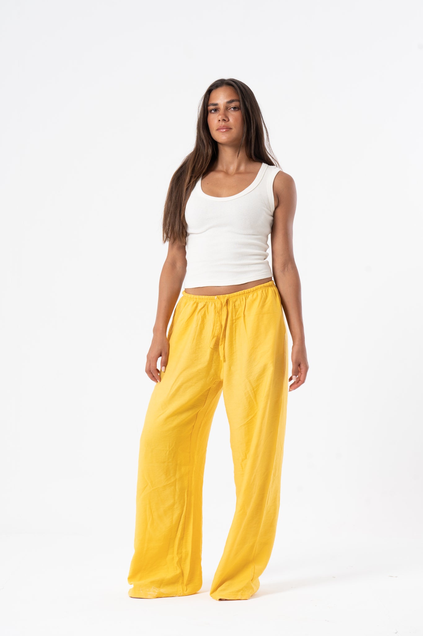 Linen Pants Yellow