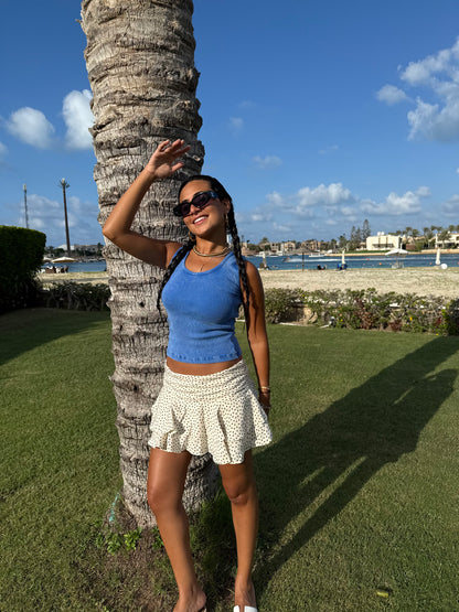 Washed blue tank top