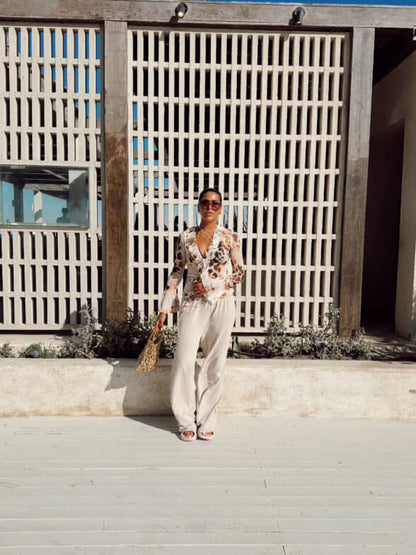 Off white Linen Pants