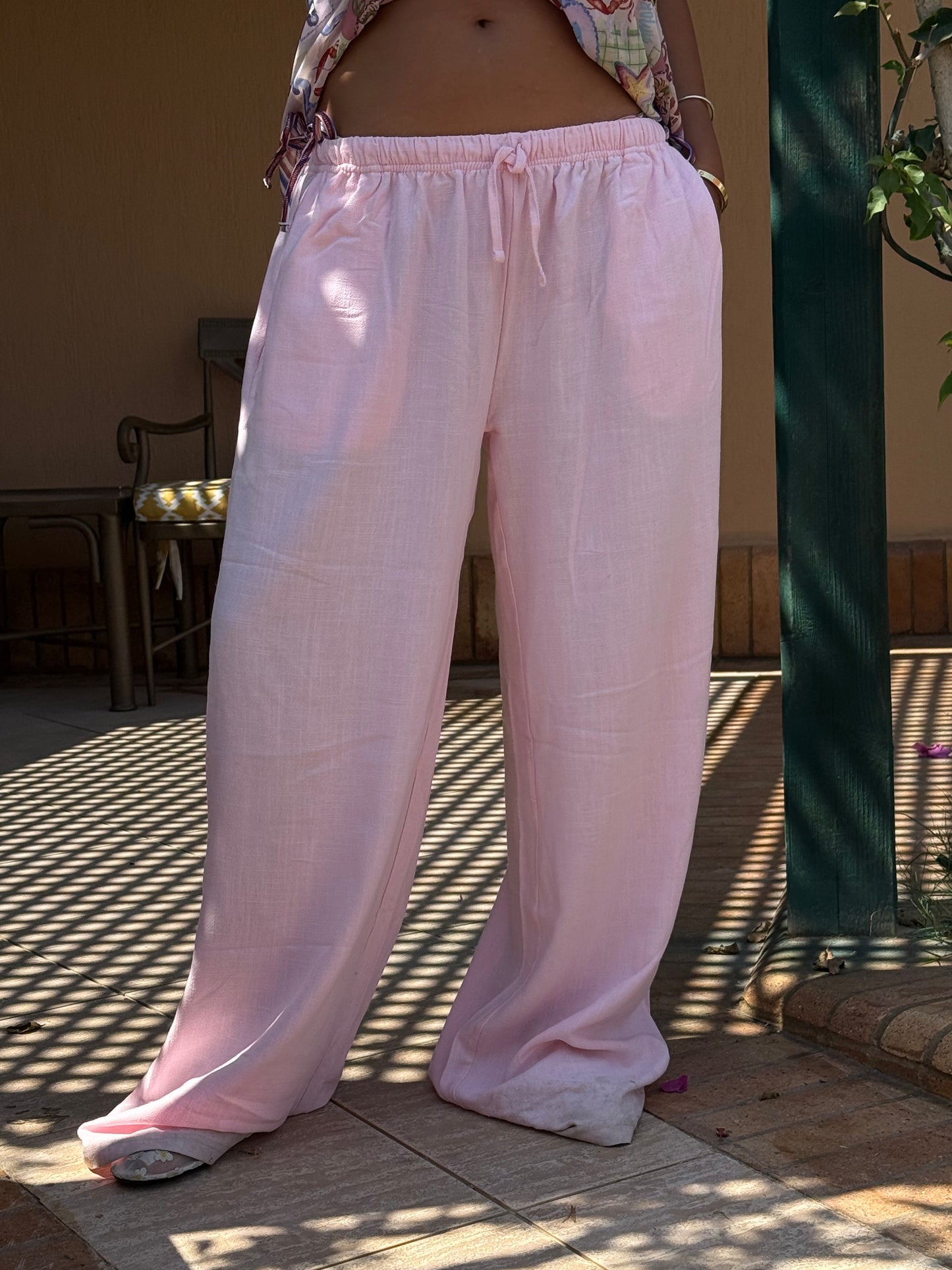 Pink Linen Pants