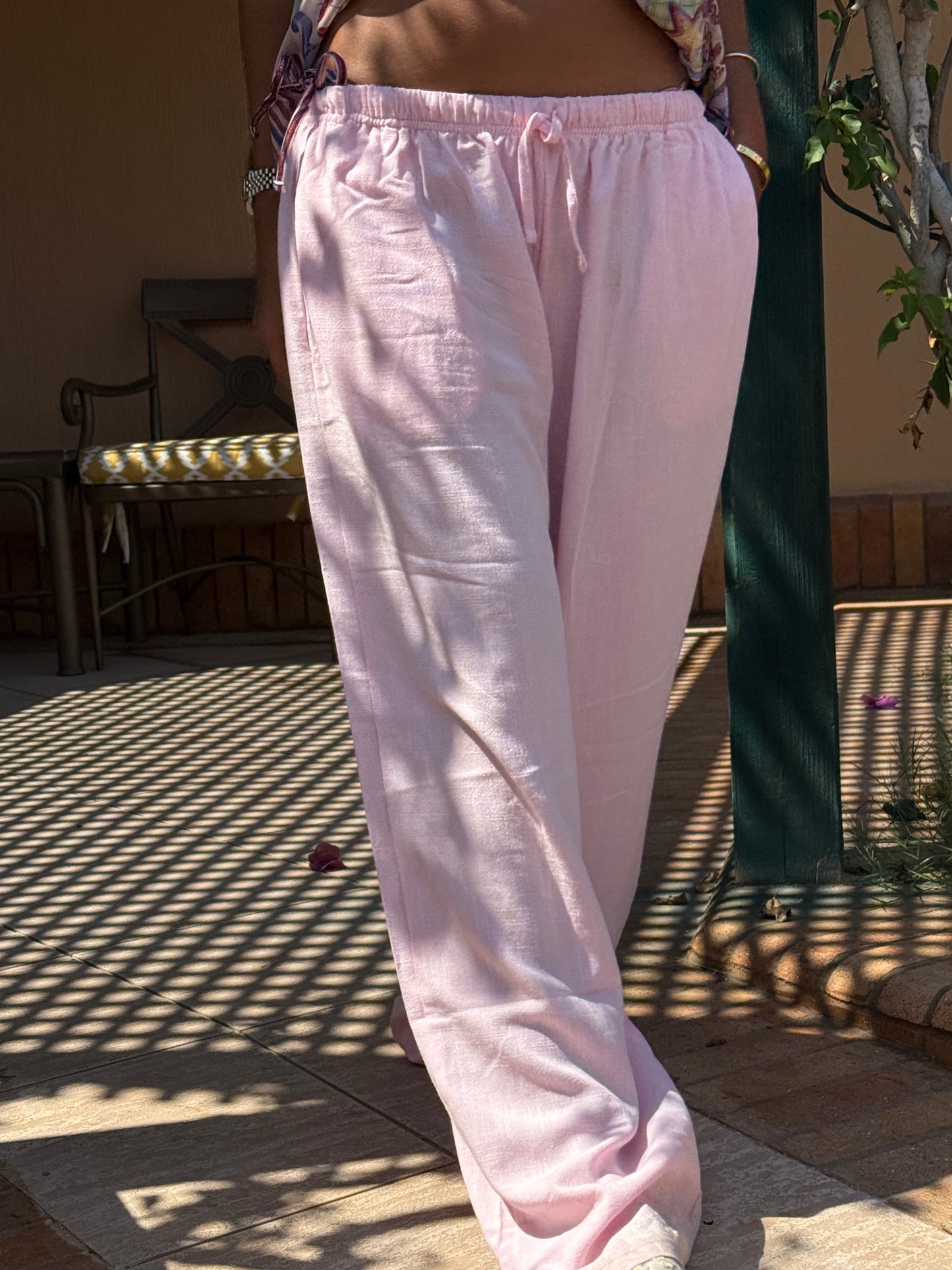 Pink Linen Pants